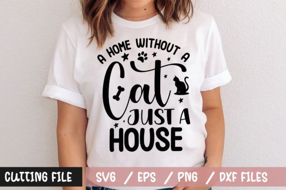 A Home Without a Cat Just a House SVG