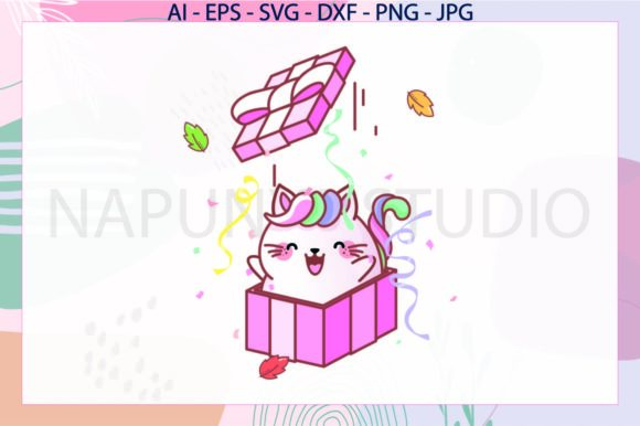 Cat Birthday Party Unicorn Svg