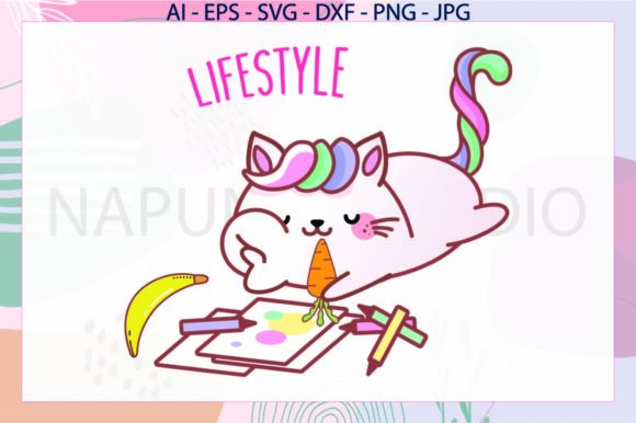 Cat Carrot Banana Unicorn Svg