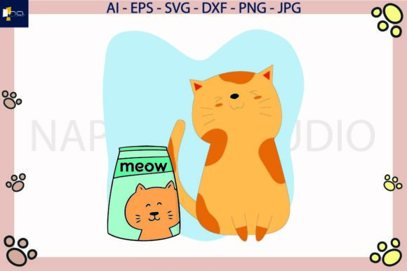 Cat Cute and Food Svg