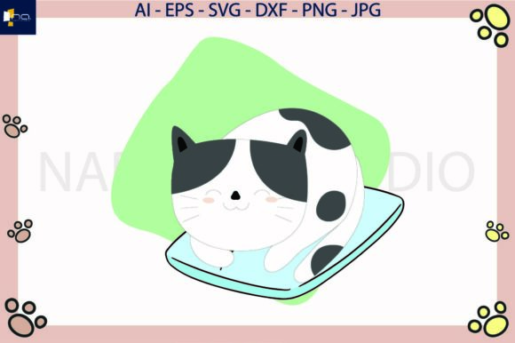 Cat Cute Sleep Pillow Svg