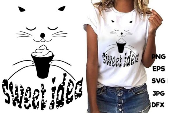 Cat Face Silhouette Sweet Idea