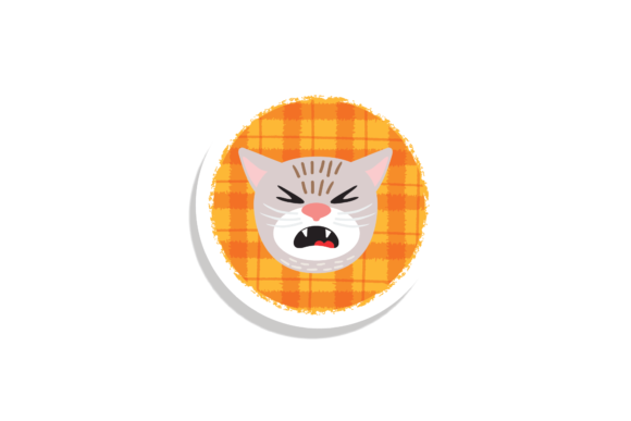 Cat Head Grey Stickers Svg