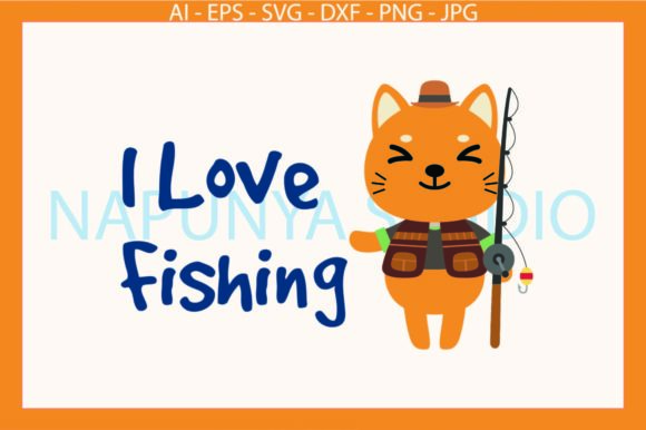 Cat I Love Fishing SVG