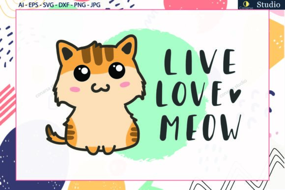 Cat Quote, Background Watercolor Svg