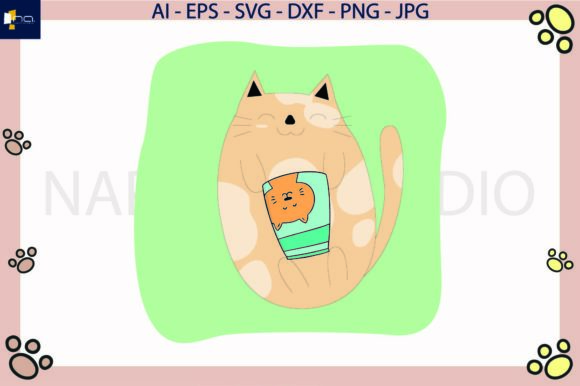 Cat Sleep and Food Svg