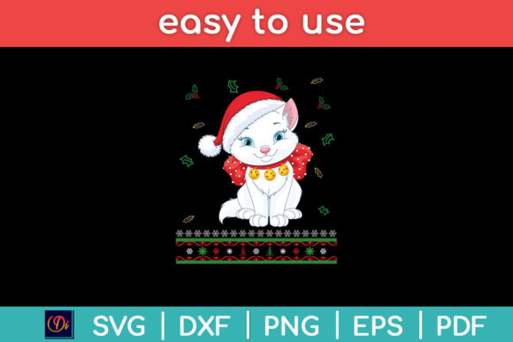 Cat Ugly Christmas Sweater Svg File