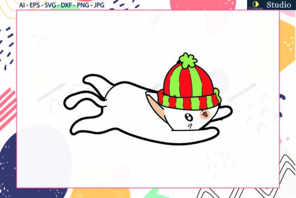 Christmas Cat Hat and Scarf Svg