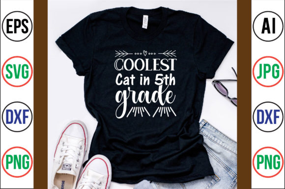 Coolest Cat in 5th Grade SVG