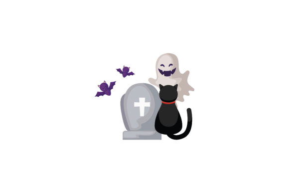 Halloween Cat Black Ghost Ghost Svg