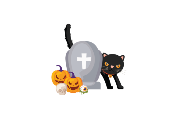 Halloween Cat Black Ghost Pumpkin Svg