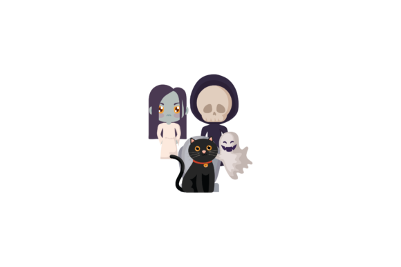 Halloween Cat Black Ghost Zombie Svg