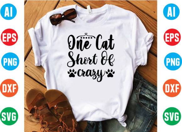 One Cat Short of Crazy Svg