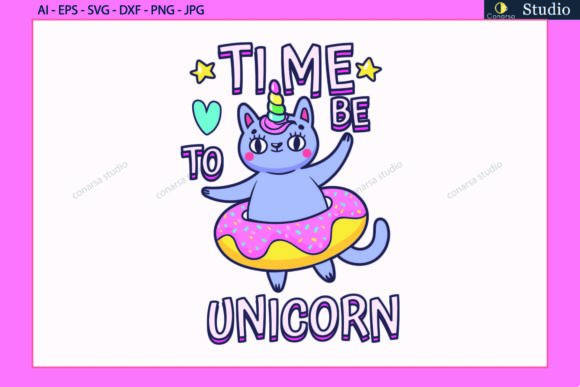 Unicorn, Cat, Time to Be, SVG