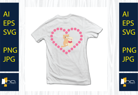 Valentine Cat with Love, Sublimation,SVG